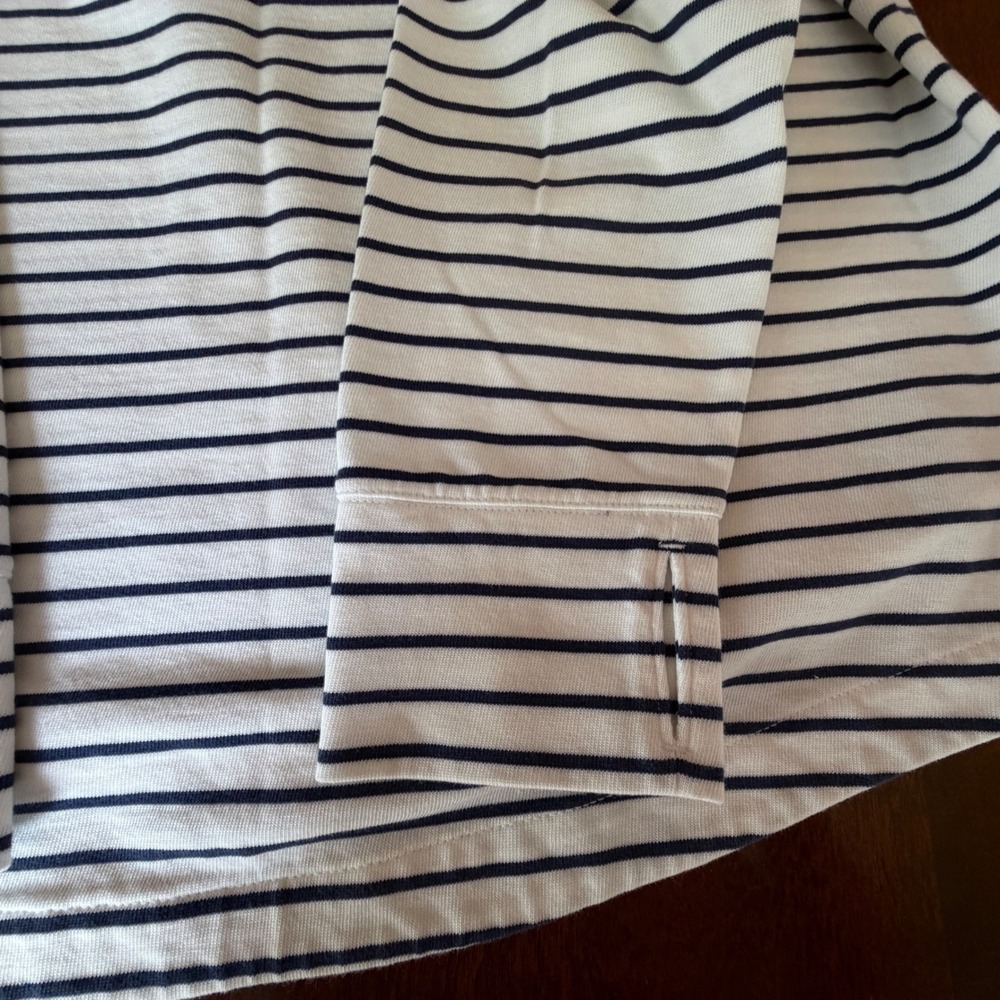 Vineyard Vines Shep Shirt Pullover Women L White Striped Excellent Thumbholes - Picture 8 of 8